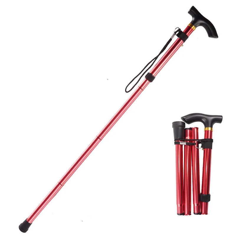 Premium Multifunctional Walking Stick – Telescopic Hiking Cane, Folding Trekking Poles for Seniors, Lightweight Aluminum