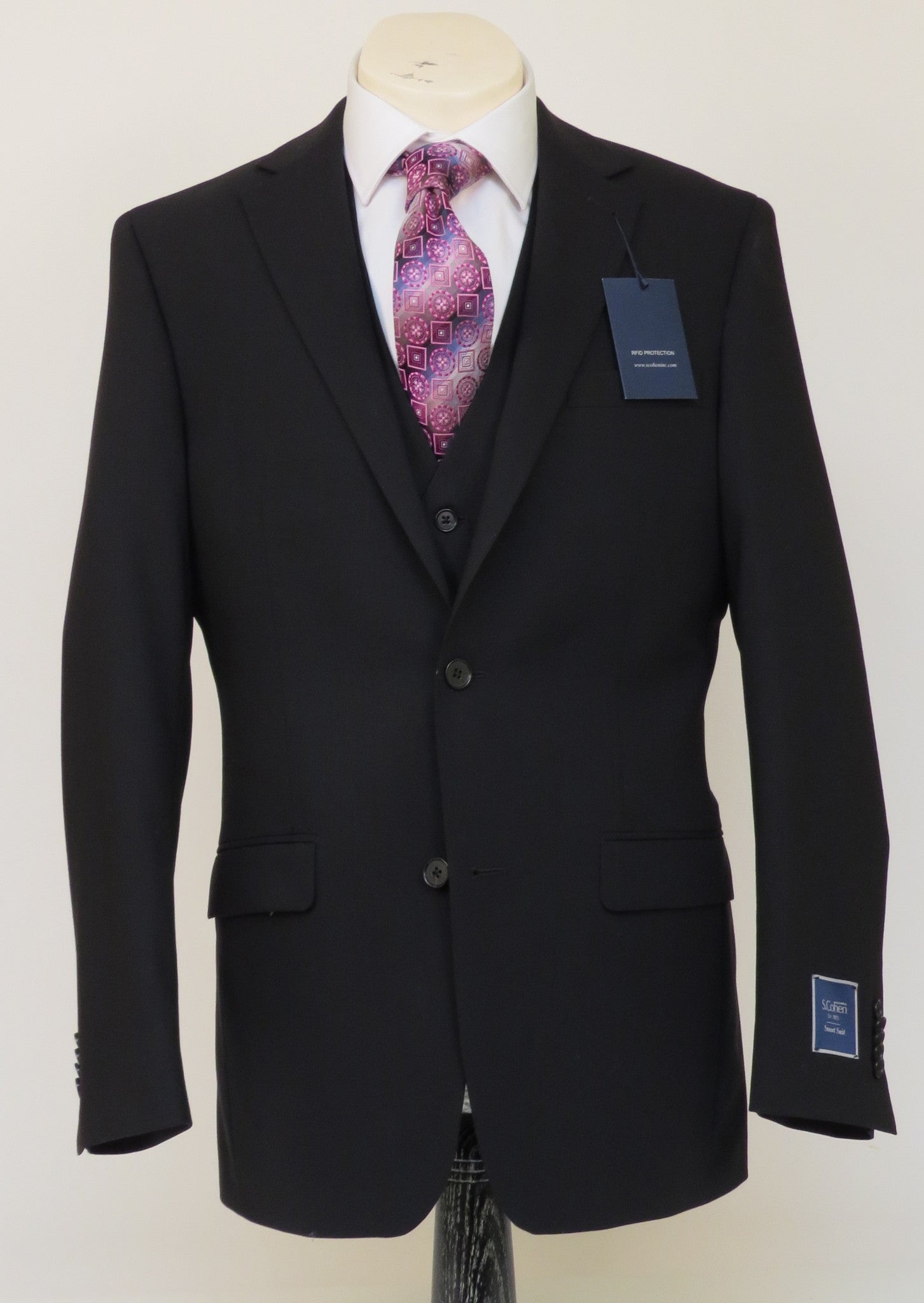 S. Cohen - Smart Suit - 4J00S8-P - Modern Fit - Black - 100% Wool ...