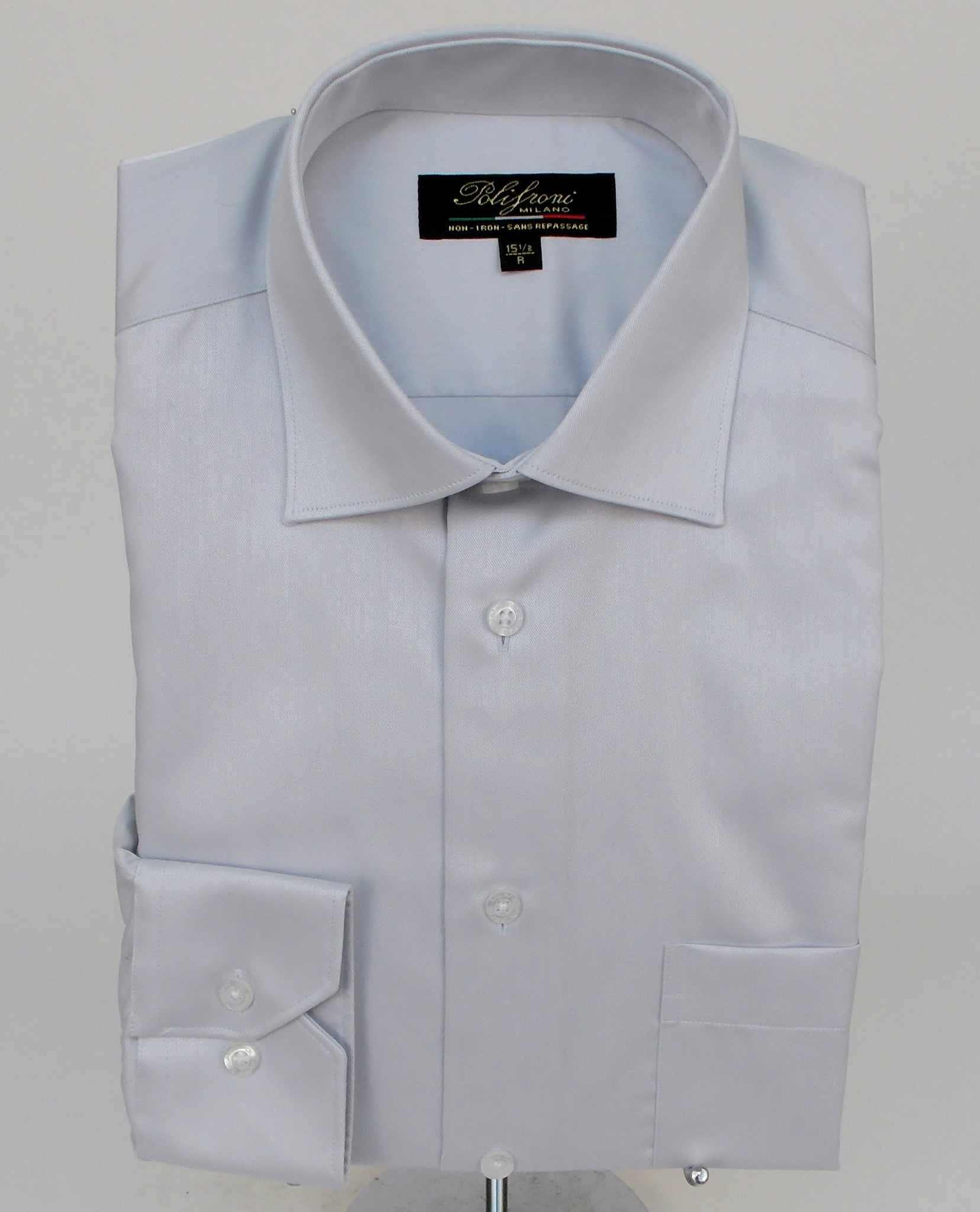 Polifroni - Non Iron - High Quality 100% Cotton Dress Shirt - Classic ...