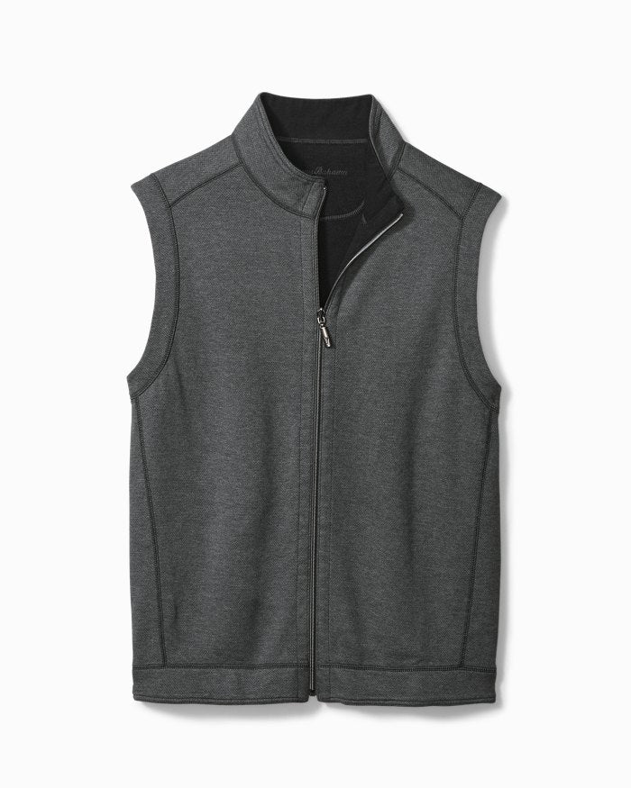 Tommy Bahama - Flipshore Full Zip Reversible Vest - Cotton Blend