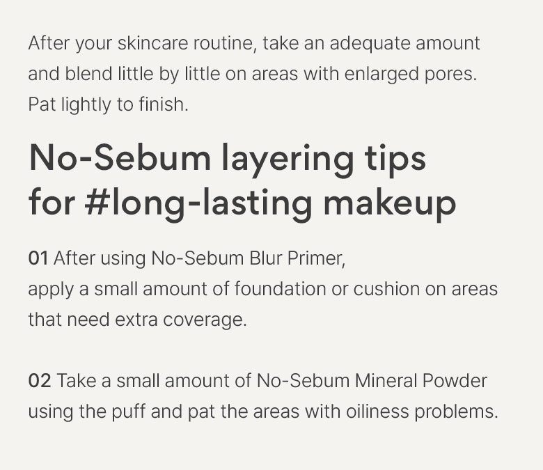 NO-SEBUM BLUR PRIMER page seven.