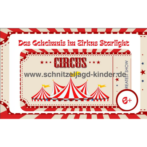 Zirkus-Schnitzeljagd für Kinder (6 Jahre)- SCHNITZELJAGD AUFGABEN ZUM AUSDRUCKEN PDF-schnitzeljagd-kinder