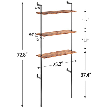 Bamworld Bathroom Shelves Bathroom Organizer Adjustable 3 Tiers Bamboo  Floating Shelf over the Toilet Storage with Hanging Rod (White)