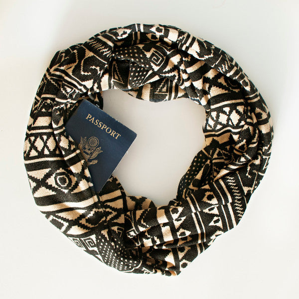 The Speakeasy Taos Hidden Pocket Travel Scarf.