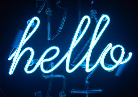 hallo traditional neon sign