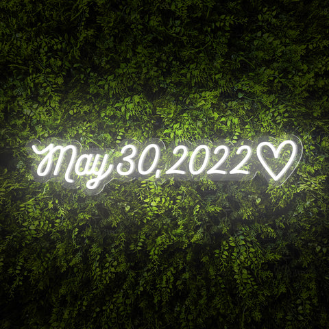 Date + Heart Personalized Neon Sign