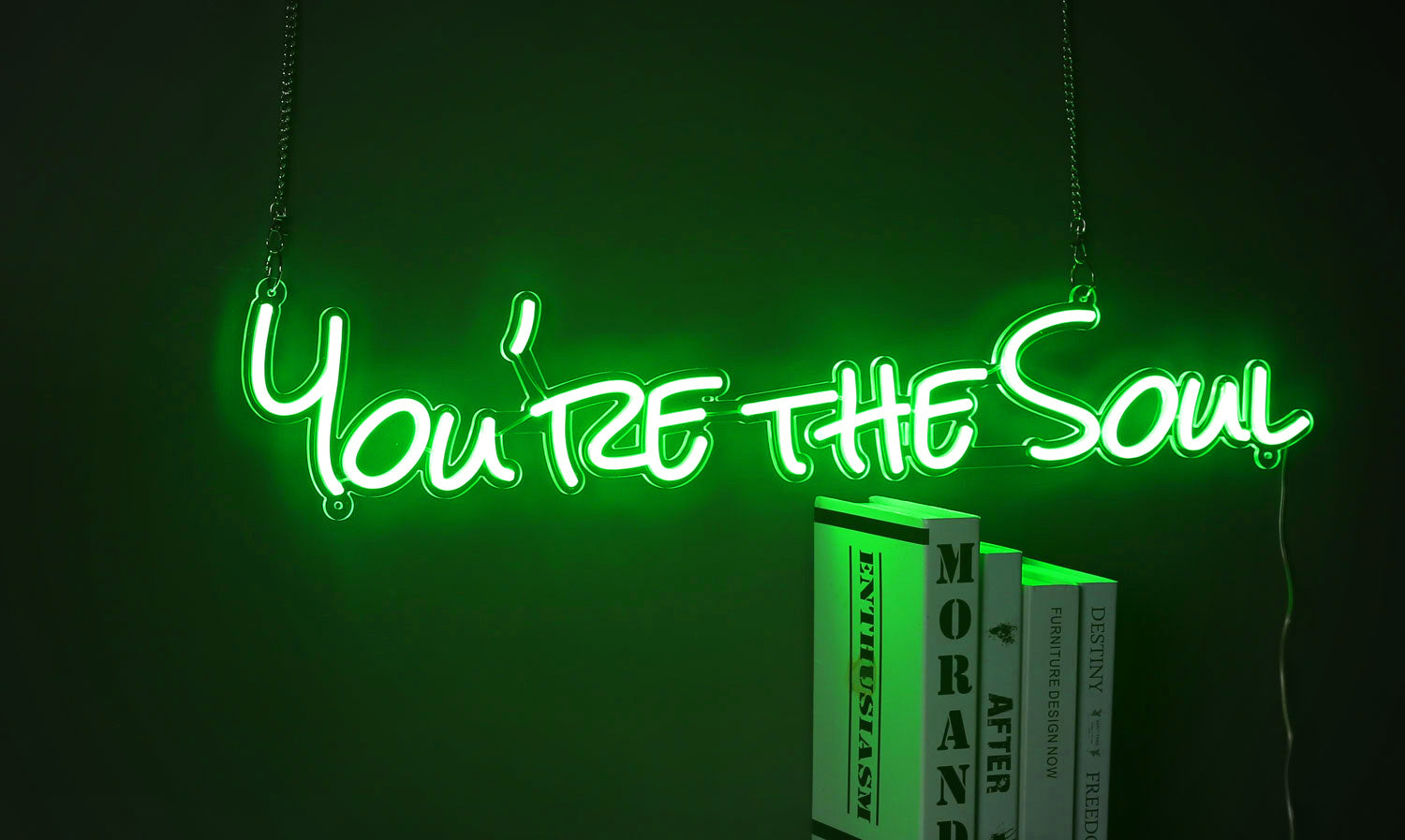 you are the soul green neon sign