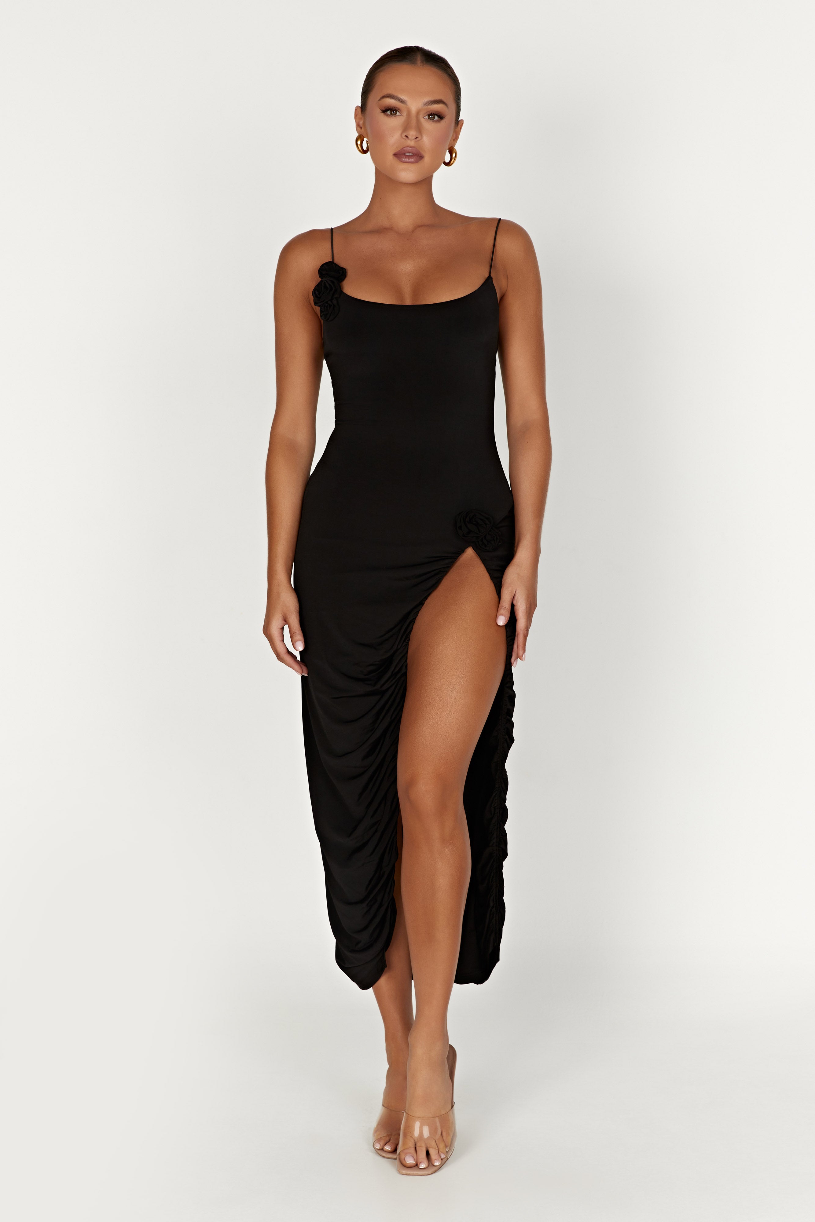 Nevaeh Rose Midi Dress - Black - Image 8