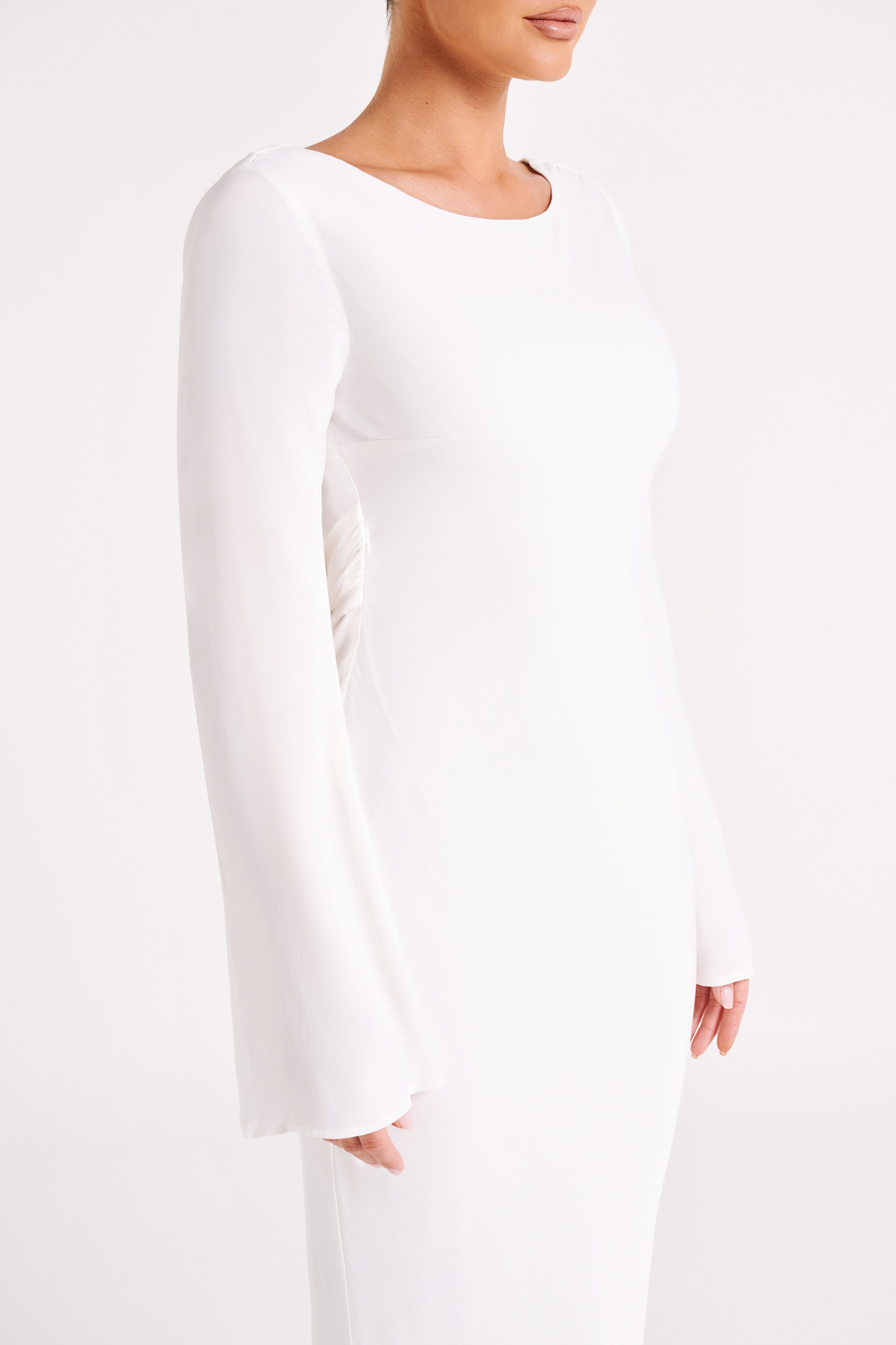 Fernanda Long Sleeve Maxi Dress - White - Image 3