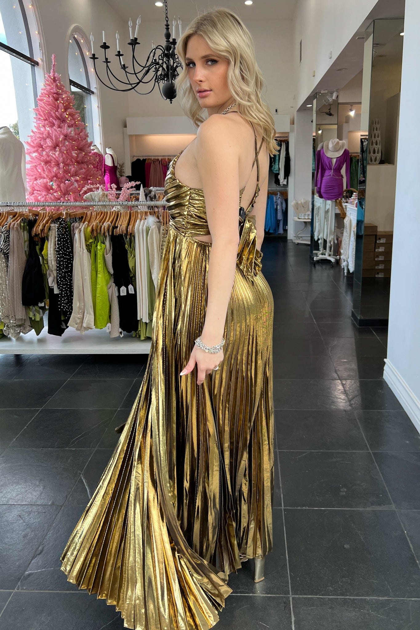 Like A Goddess Dress-Bronze - Image 9