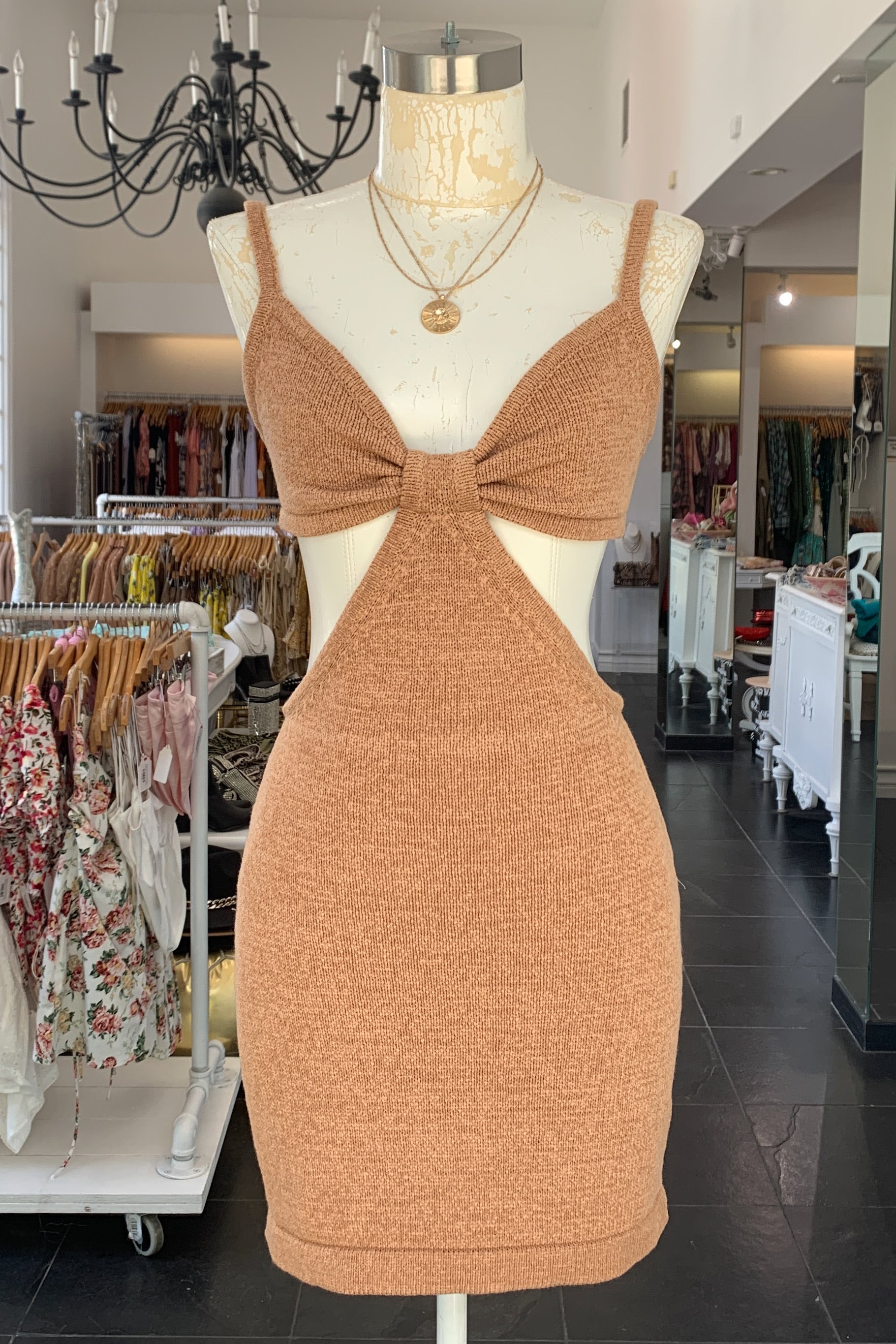 Tulum Mini Dress-Apricot - Image 3