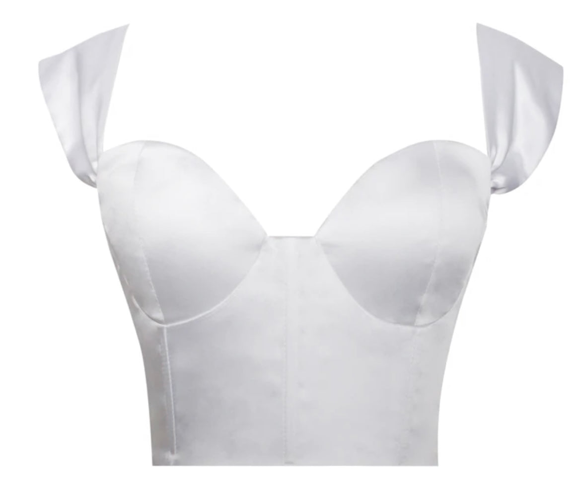 WHITE SWEETHEART SATIN GOWN - Image 10