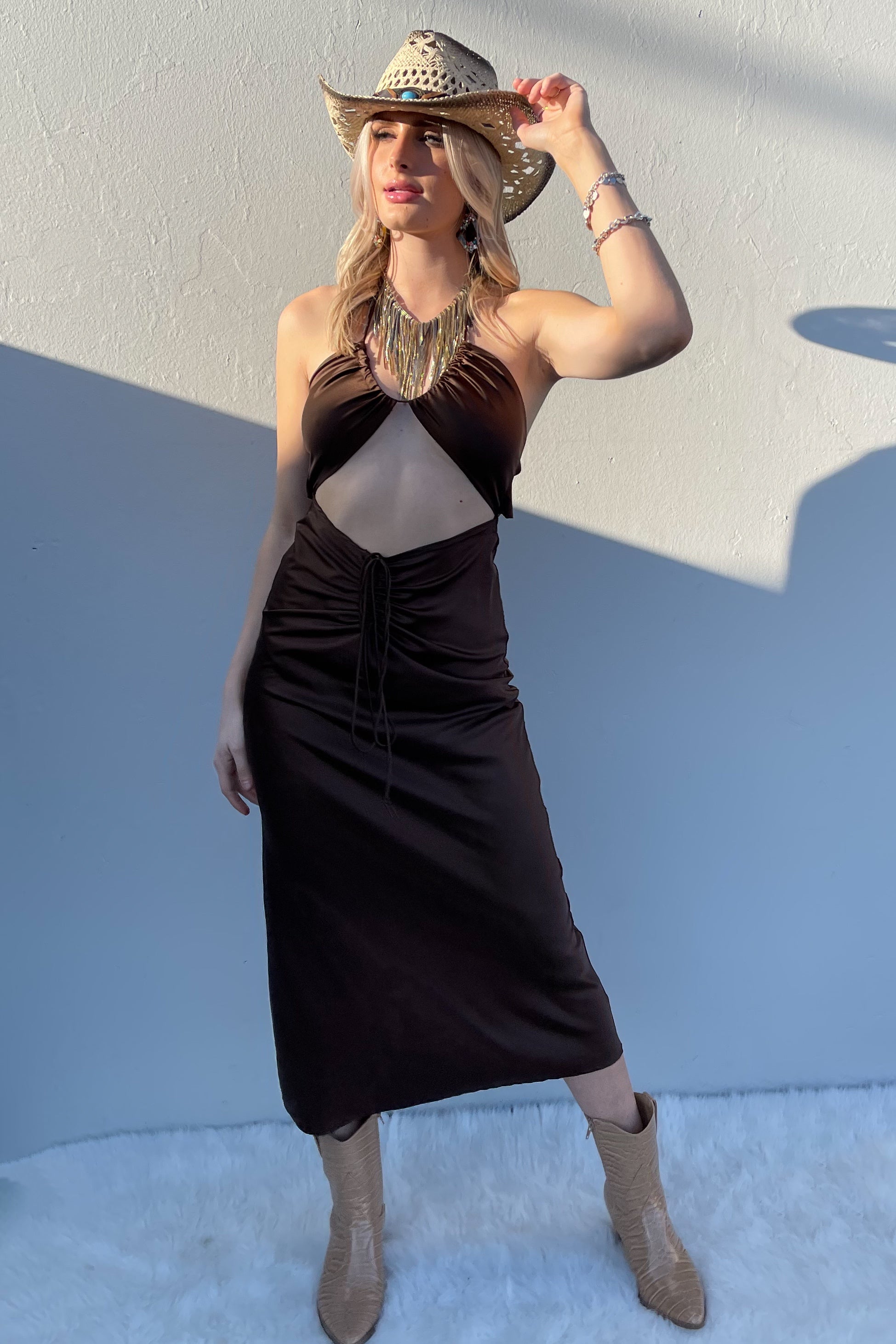 Quintana Maxi Dress-Syrup Brown - Image 16