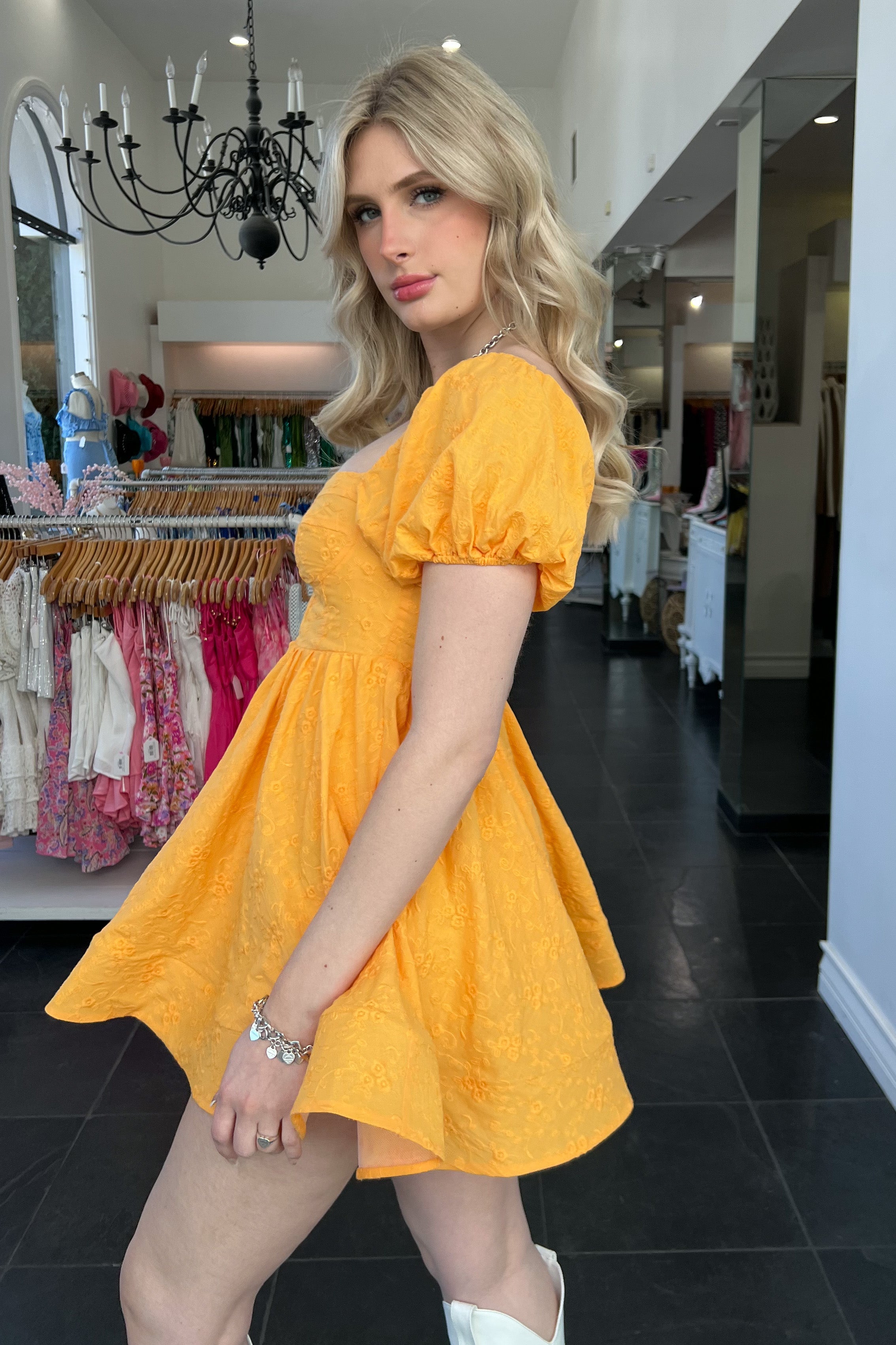 Georgia On My Mind Dress-Marigold - Image 3