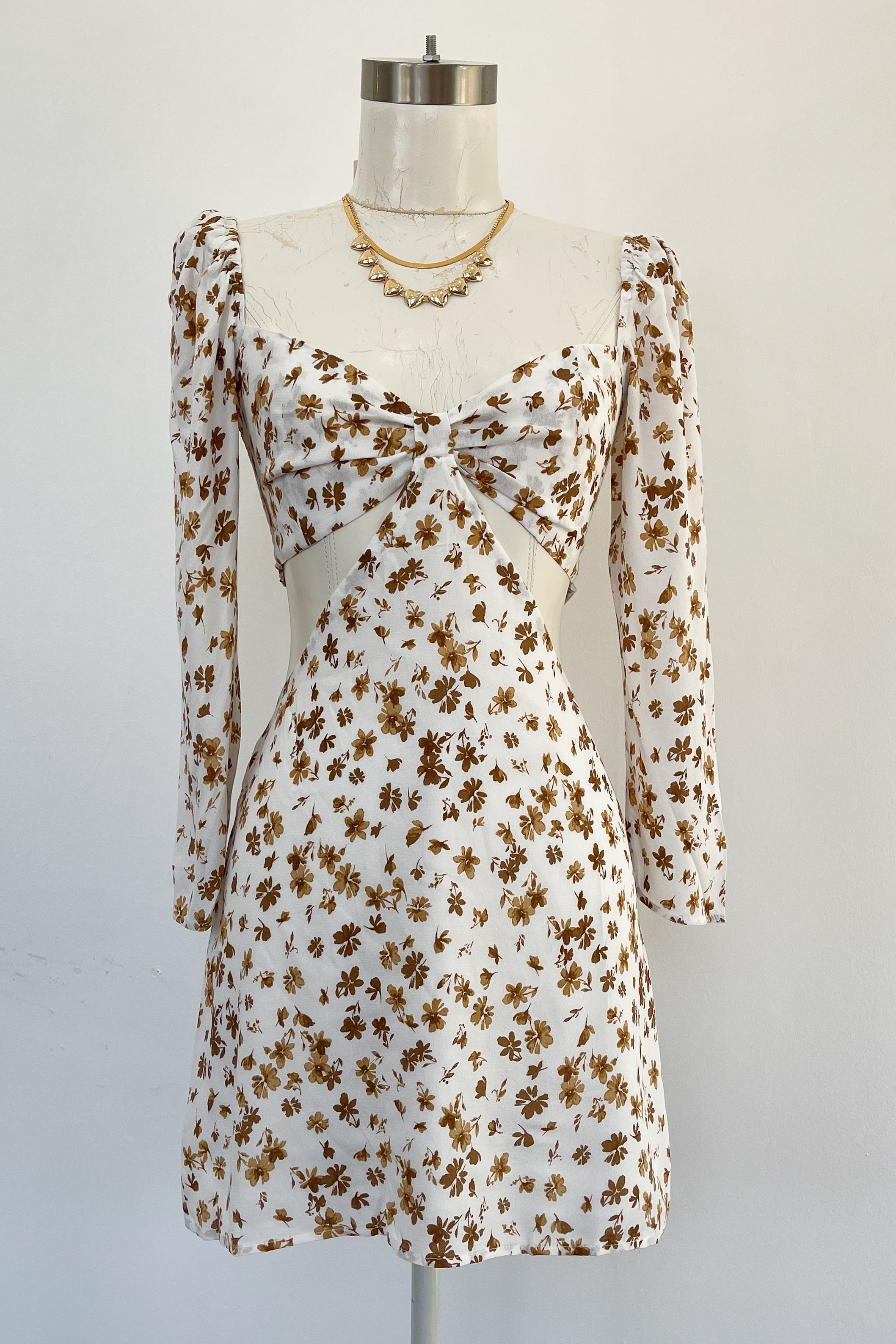 Shape Of You Dress-White + Tan - Image 17