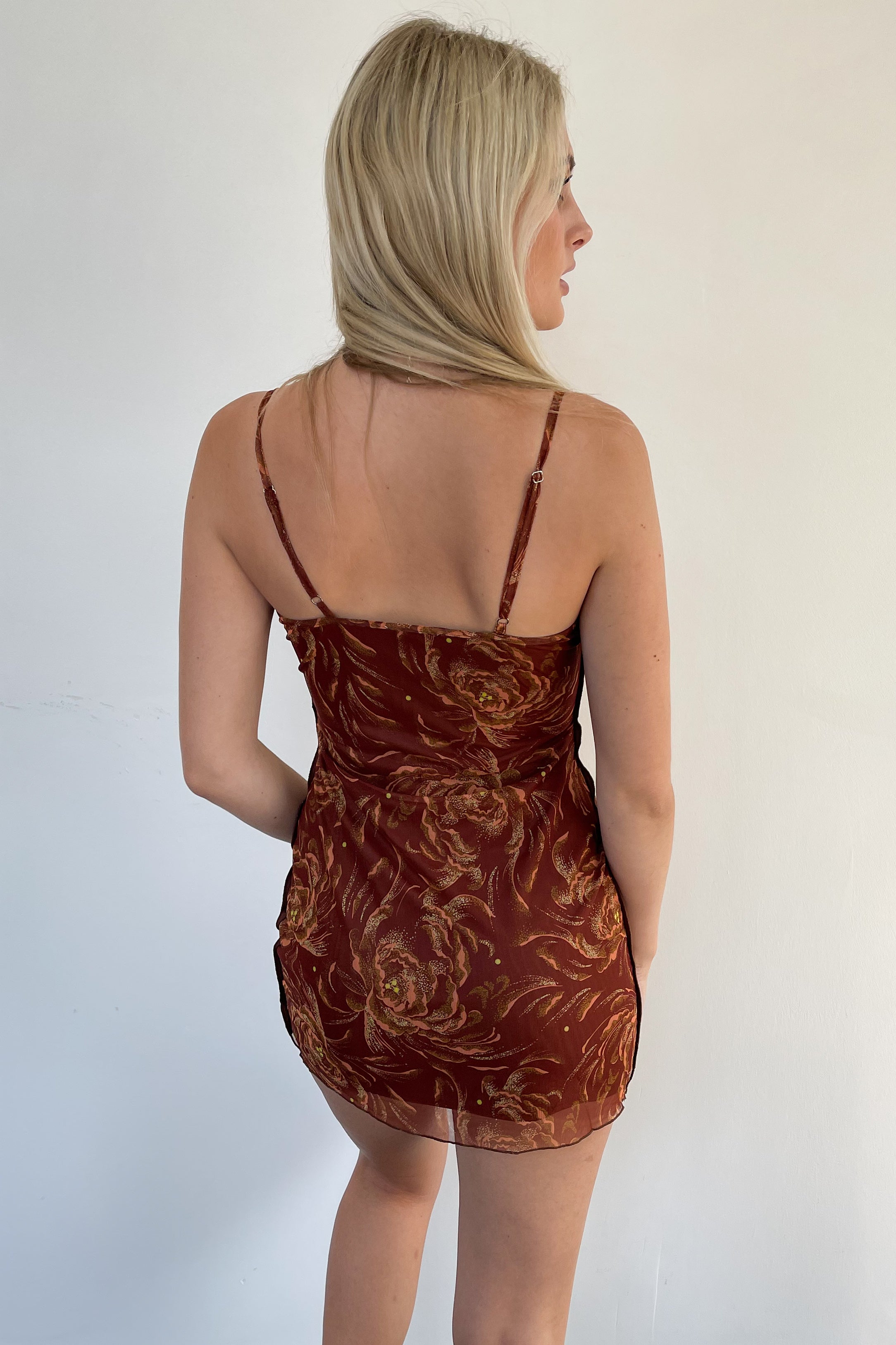 Fall Flowers Dress-Rust - Image 7