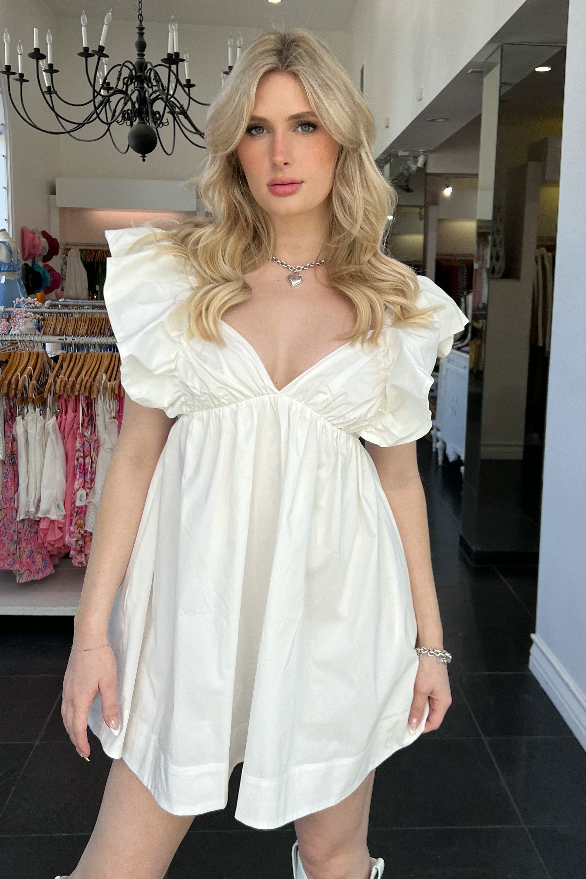 Watching Me Sway Dress-White - Image 10