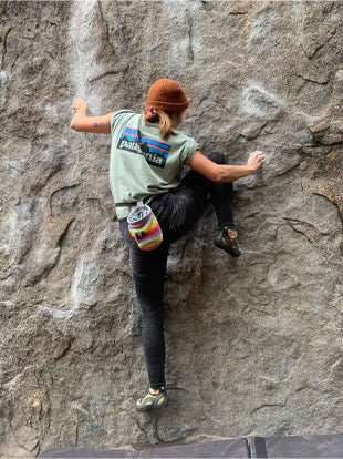 Sarah Jackson rock climbing