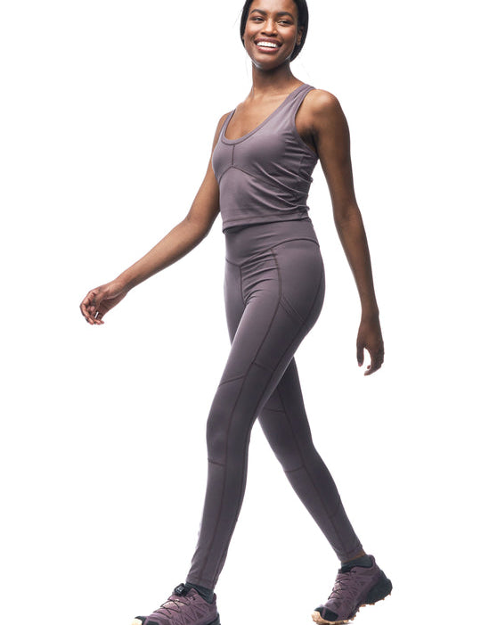 Prana Capri Leggings Womens Large Gray Ember Cropped Gusset