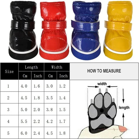 Waterproof PU Leather Boots for Small Puppy Pet Shoes