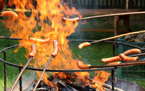 Hotdogs Roasting on an Open Fire...
