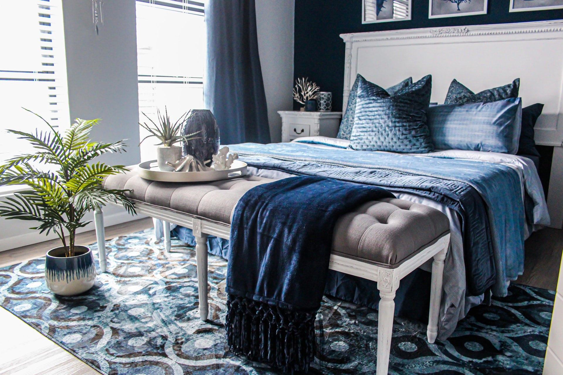 Cool neutral color scheme bedroom design