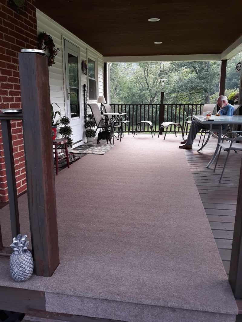 Brown Outdoor Carpet on a Deck