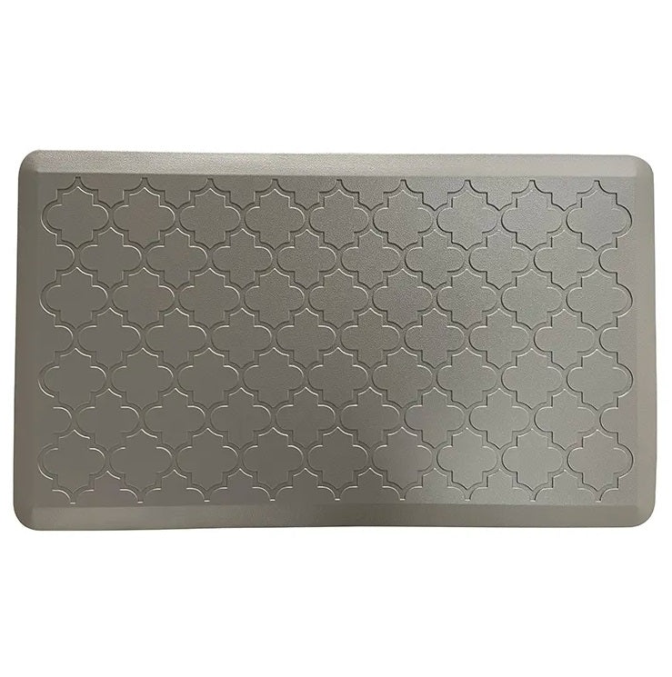 Silver Trellis Embossed Anti Fatigue Foam Kitchen Mat