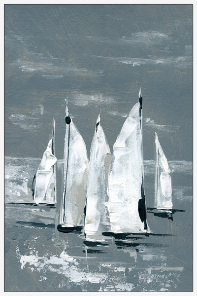 white sailboats