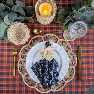 Orchid Woven Napkin Ring, Natural, s/4 - Blair and Blythe