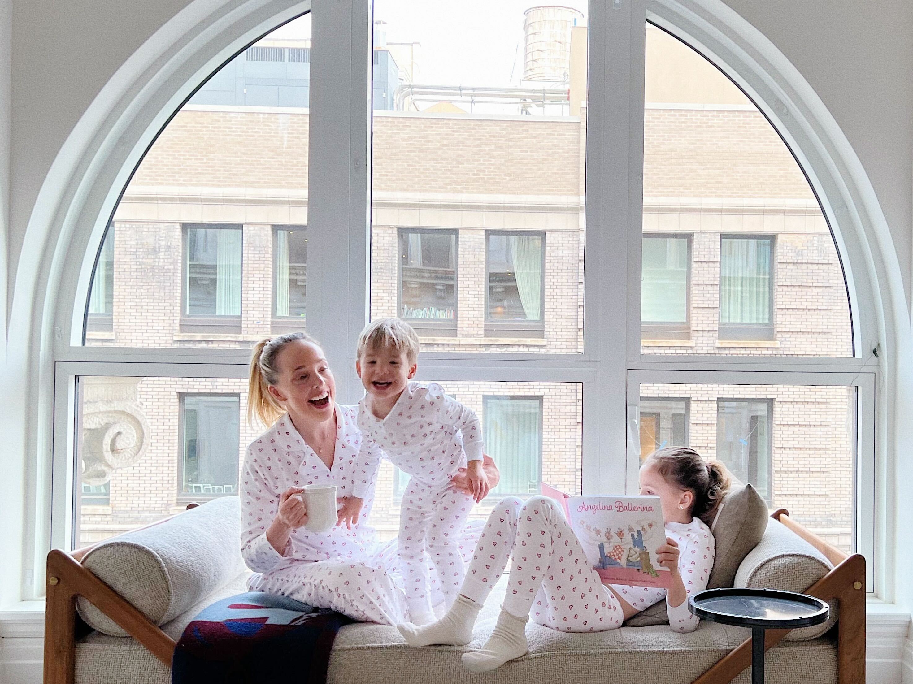 matching family heart pajamas for valentines day by marie chantal