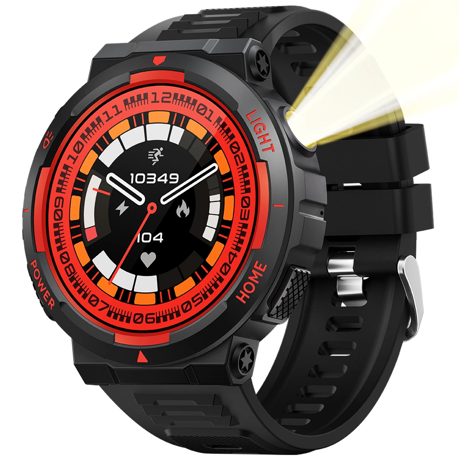 LaNikar New Smart Watch Men 3ATM Waterproof 1.53"KT75 Outdoor Sports With LED Flashlight Health Monitoring Bluetooth Call Camouf
