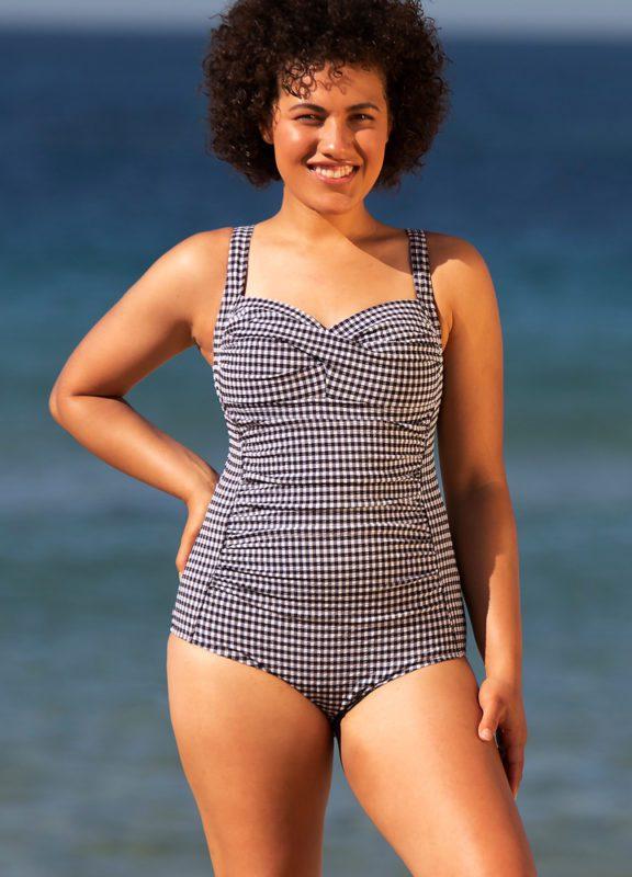 gingham one piece swim