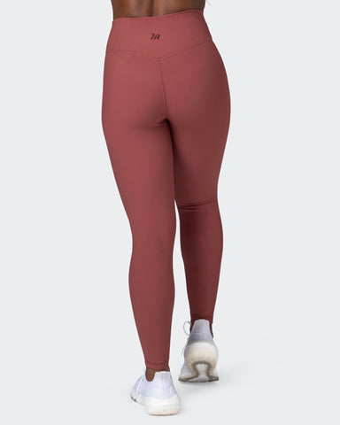 Zero Rise Rib Ankle Length Leggings - Quiet Grey Marl - Muscle Nation