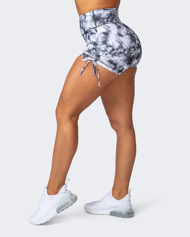 Signature Scrunch Tie Up Booty Shorts - Black — Be Activewear