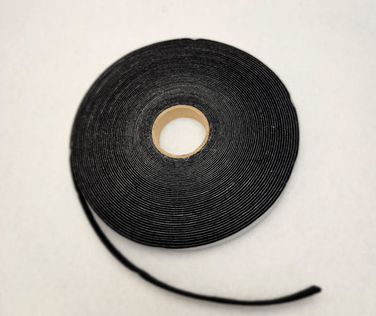 Black Felt Stripping, Adhesive Backed 1 Wide x .5mm (.02”) Thick, 50' Roll  - 3 Roll Minimum