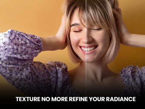 Before and after skincare transformation, achieving a radiant, even skin texture.