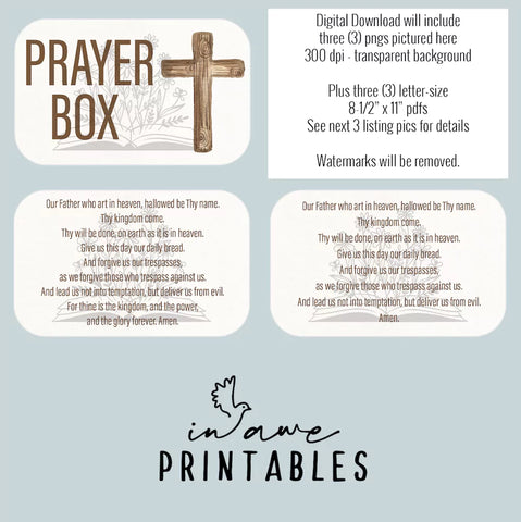 all 3 png files that come with digital download for DIY prayer box