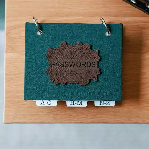 Dark Green Linen Book Cloth Password Book