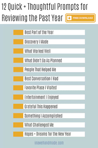 prompts to help review the past year.