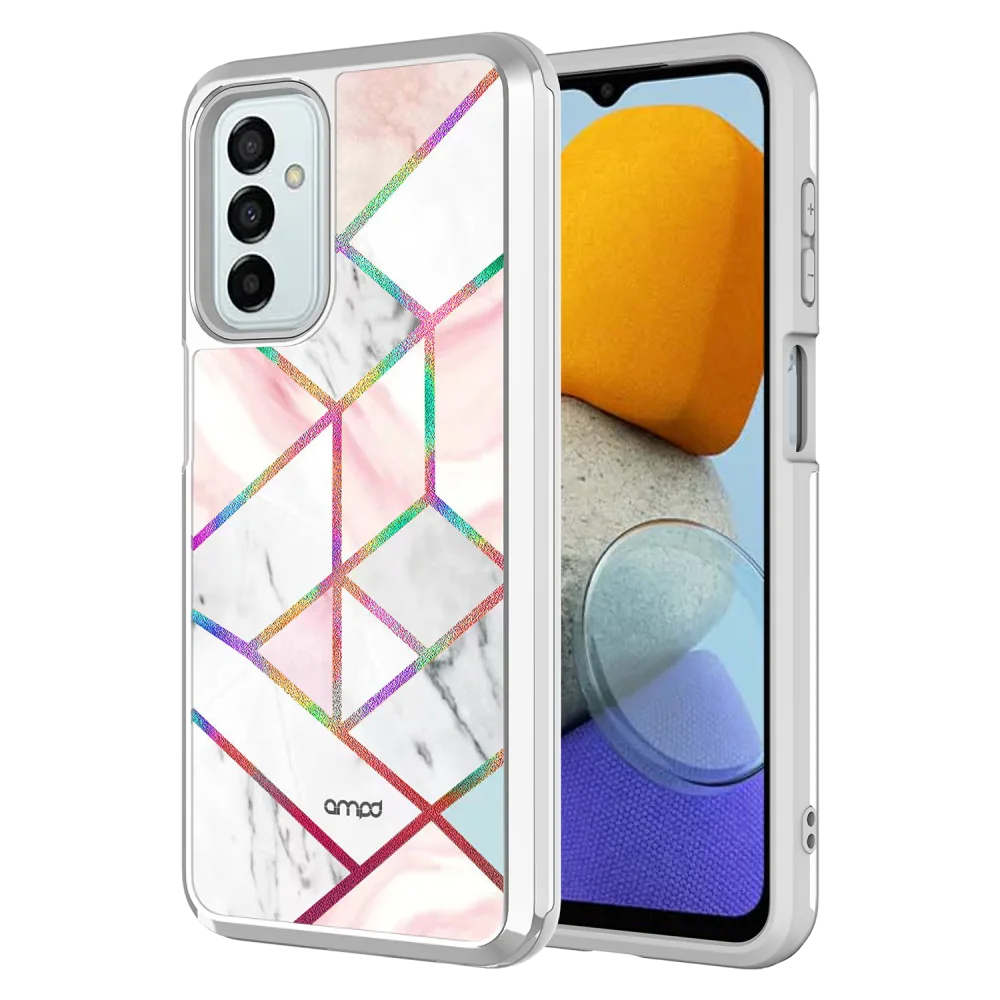 AMPD Electrplate Dual Layer Case for Samsung Galaxy A23 / A23 5G Grey and Marble