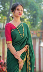 Pinterest Red blouse with Green Saree