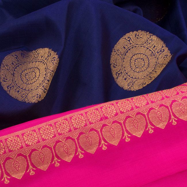 Handloom Jacquard Pure Zari Kanjivaram Silk Saree With Elephant Motifs  10019658 - closeup - AVISHYA.COM | Half saree lehenga, Silk sarees, Saree  wedding