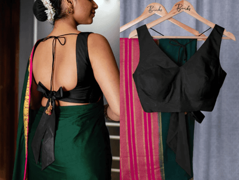 Raise Black Saree Blouse by Binks