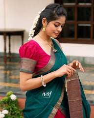 Pinterest Red blouse with Green Saree