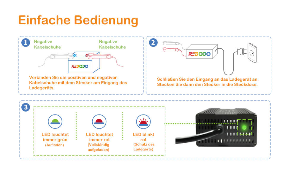 Redodo 14,6V 20A Lifepo4 Batterieladegerät für Lithium-Eisenphosphat-B