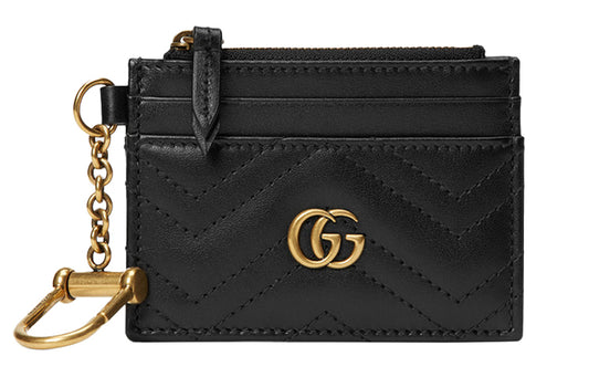 GG Marmont keychain wallet in black leather