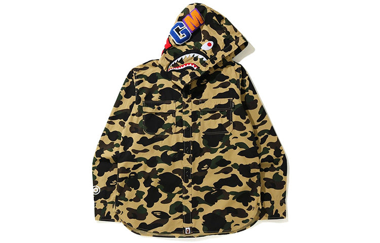 BAPE Windstopper 1st Camo Shark Hoodie Jacket Jacket Yellow | POIZON