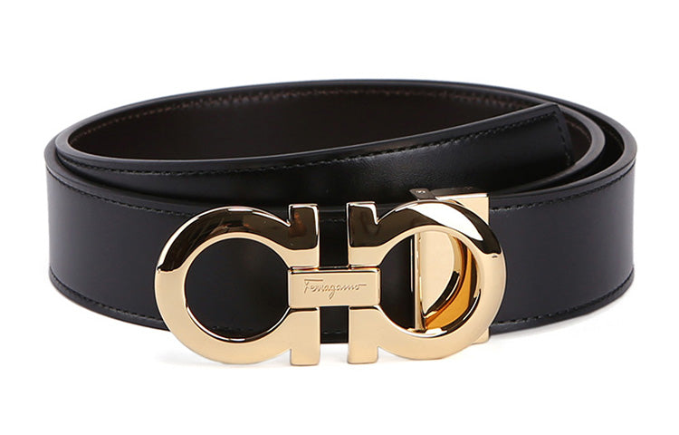 Ferragamo Reversible And Adjustable Gancini Belt 675542 586940 Black ...