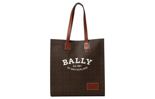 Bally Brown Monogram Coated Canvas and Leather Crystalia Tote